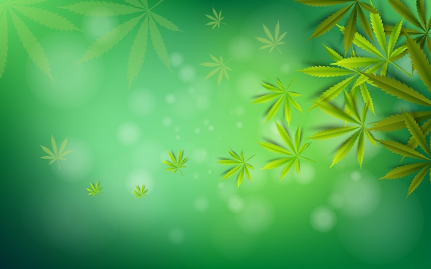 Vettore fondo dell'erba della marijuana della droga di verde della foglia della cannabis