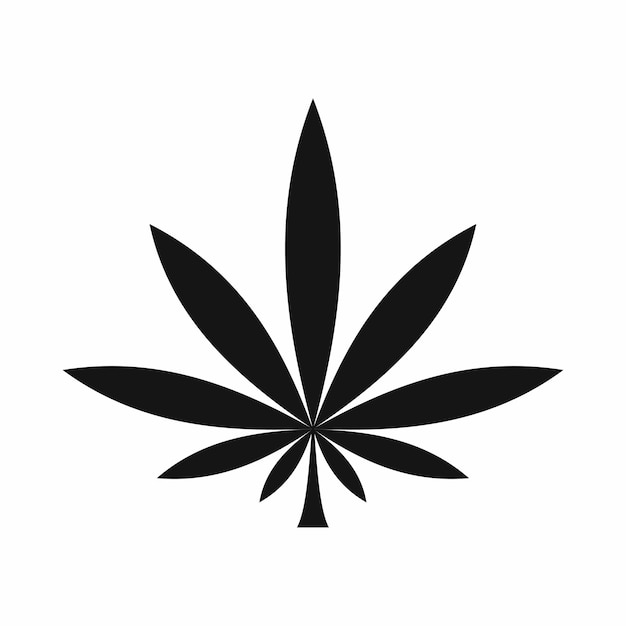 シンプルなスタイル分離ベクトル図の大麻葉アイコン植物のシンボル