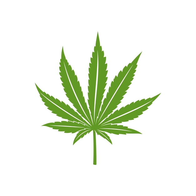 大麻の葉のロゴデザインベクトルテンプレート白い背景の上の創造的な大麻