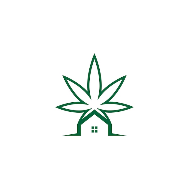Vector cannabis leaf logo design vector template