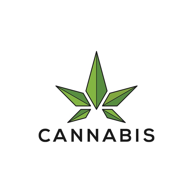 Медицинский дизайн логотипа листьев конопли