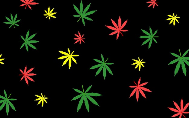 Vector cannabis leaf seamles pattern