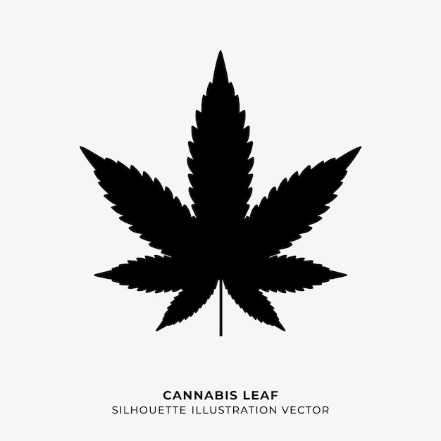 Illustrazione di vettore della siluetta della foglia di cannabis