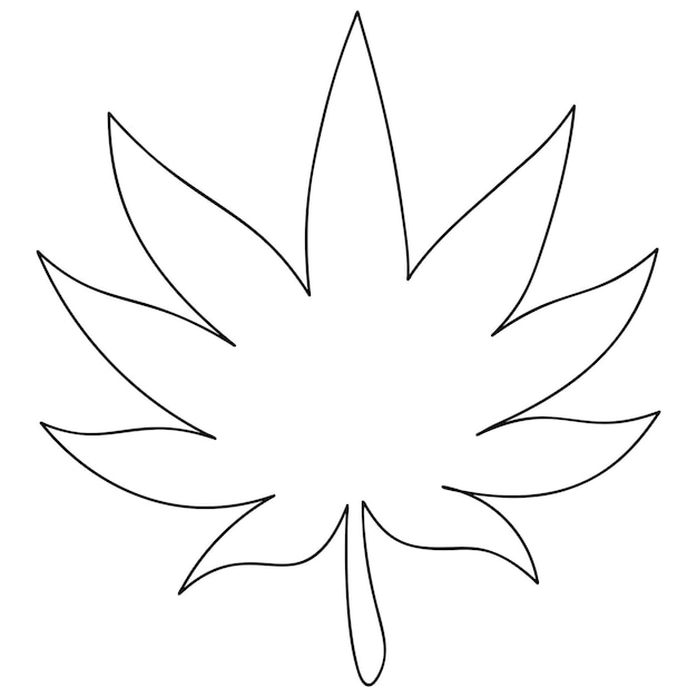Cannabis leaf sketch doodle style the plant is used medicinally agricultural crop hemp