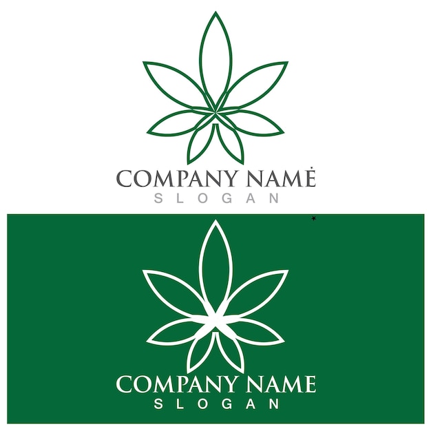 Cannabis leaf symbol and icon