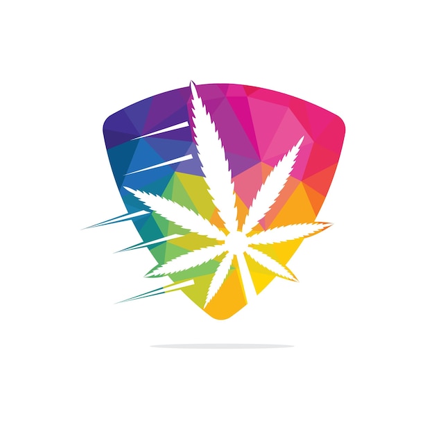 Cannabis leaf vector logo design