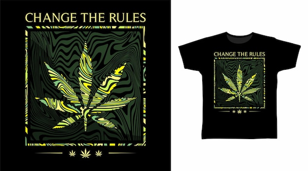 Vettore cannabis line art tshirt design alla moda pronto per la stampa