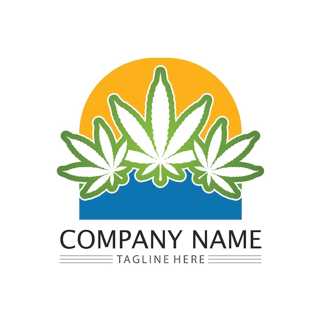 Cannabis logo en marihuana blad pictogram vector design