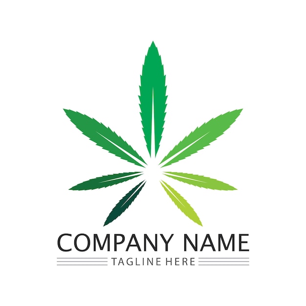 Cannabis logo en marihuana blad pictogram vector design