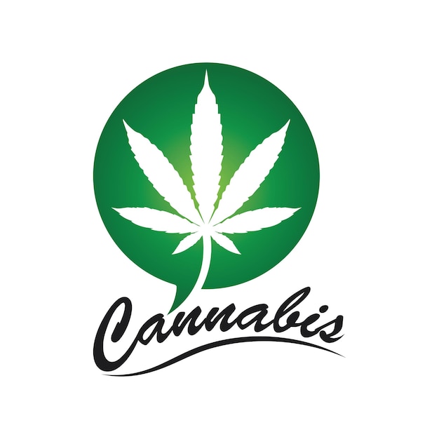 Cannabis logo en marihuana blad pictogram vector design