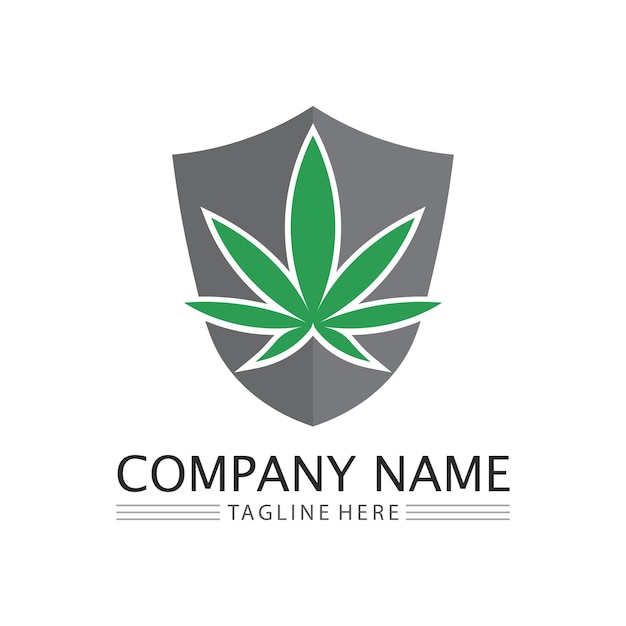 Cannabis logo en marihuana blad pictogram vector