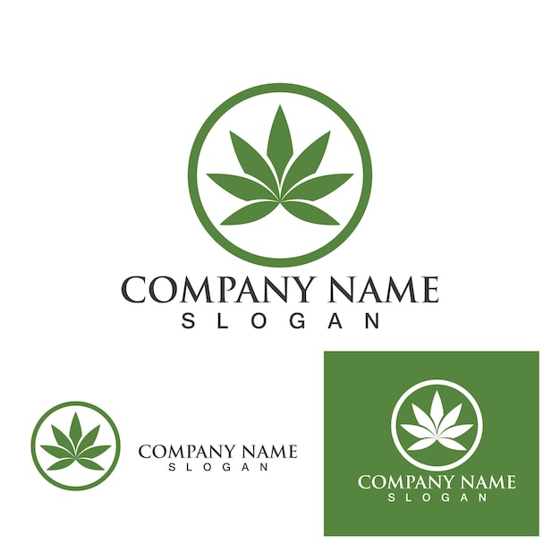 Cannabis logo en symbool vector eps