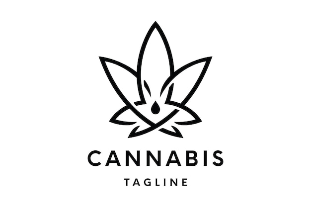 大麻のロゴまたは麻のロゴのベクトルテンプレート