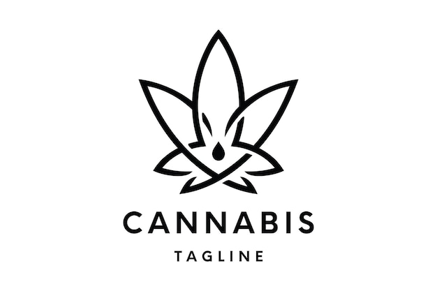 Cannabis logo or hemp logo vector template