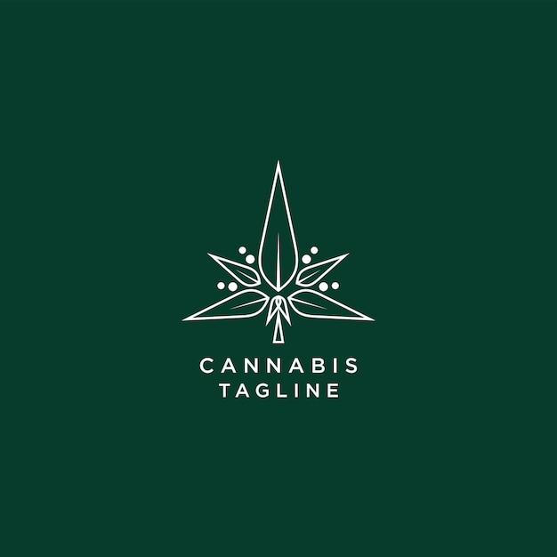 Vettore vettore di disegno dell'icona del logo di cannabis