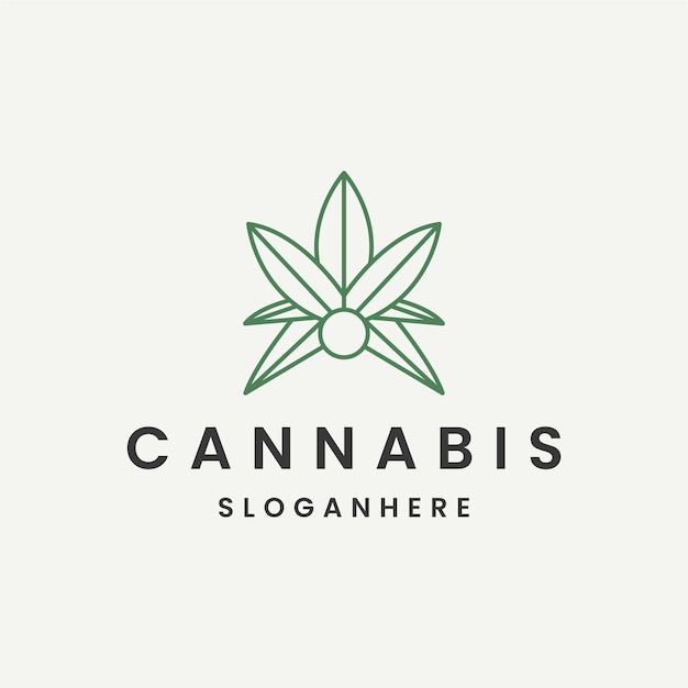 cannabis logo icoon ontwerp sjabloon platte vector