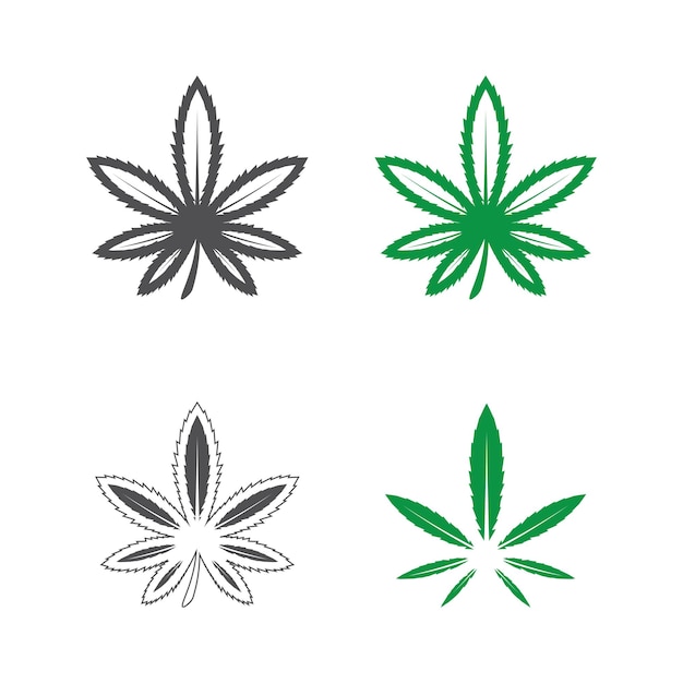 Cannabis logo and marijuana leaf icon vector design