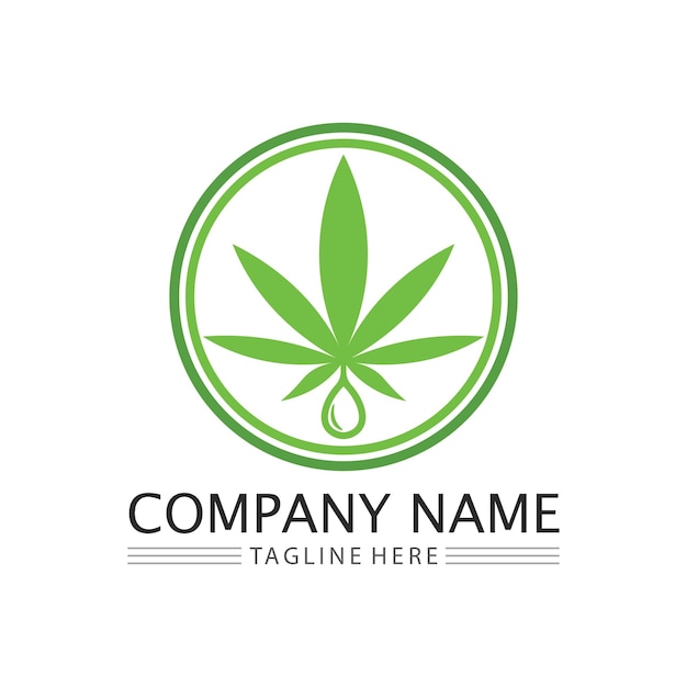 Cannabis logo and marijuana leaf icon vector