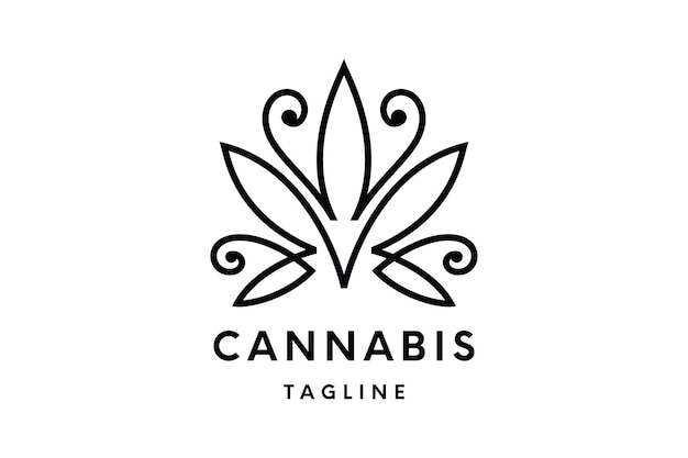 Cannabis Logo of Hennep Logo Vector Sjabloon