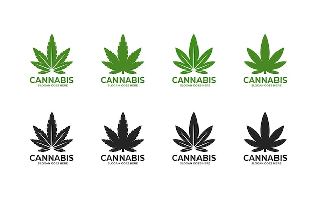 Vettore set di logo di cannabis