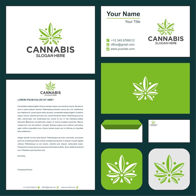 Cannabis logo sjabloonverzameling