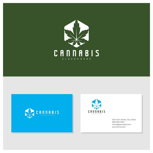 Modello vettore logo cannabis concetti creativi di design del logo cannabis