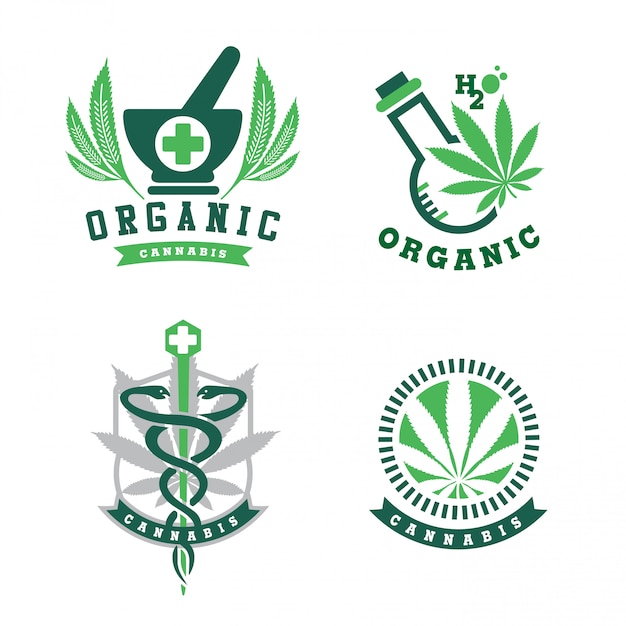 Vettore logo della cannabis