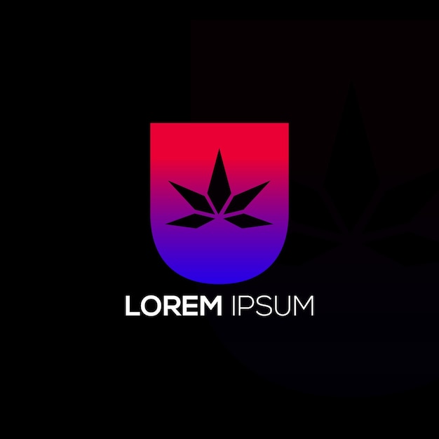 Vector cannabis luxury colorful logo design vector