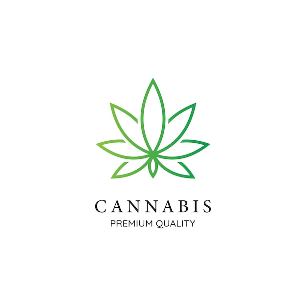 Vector cannabis marihuana hennepblad logo ontwerp vector inspiratie