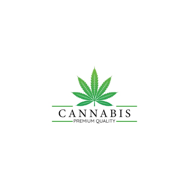 Vector cannabis marijuana hemp leaf green vintage badge logo design vector inspiration