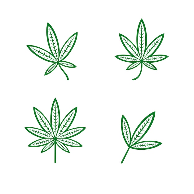 Set di marijuana di cannabis collezione di icone di cannabis vector