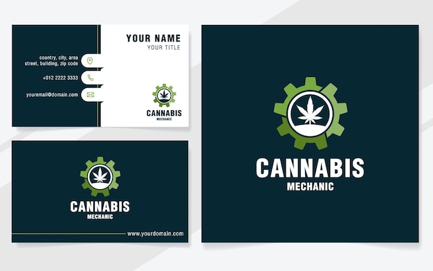 Cannabis mechanic logo template on modern style