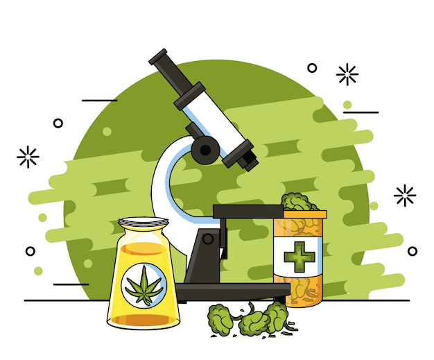 Vettore concetto medico di cannabis