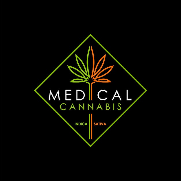 Vettore iconica della foglia di cannabis medica cbd