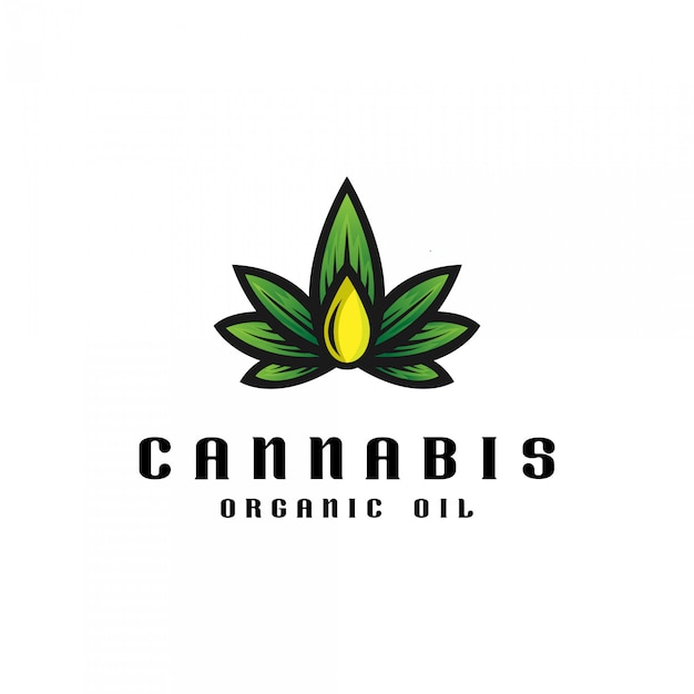 Modello di logo di olio di cannabis.