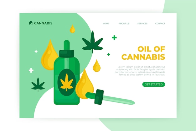 Vettore modello web di olio di cannabis