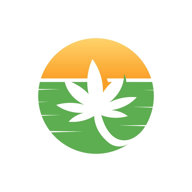 cannabis sunset logo design