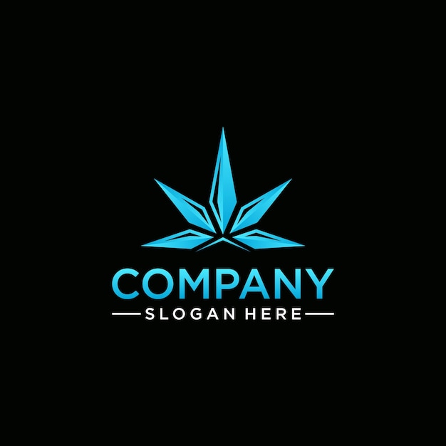 Vettore logo della tecnologia della cannabis