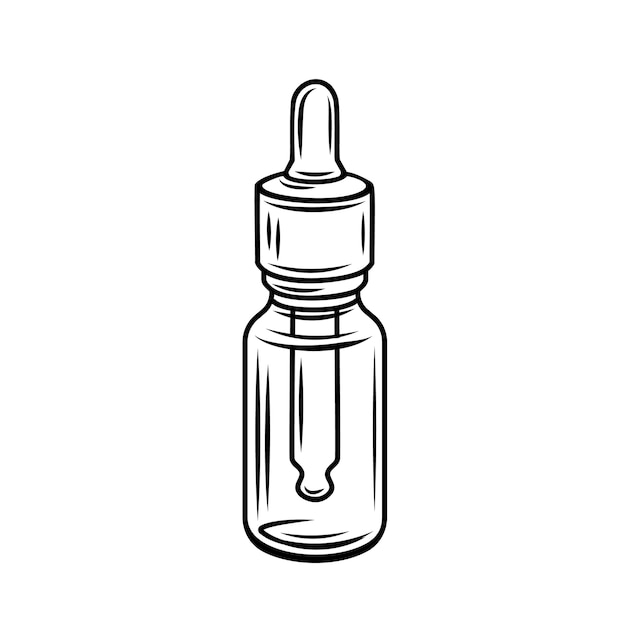 Cannabis toppen in glazen fles overzicht pictogram.