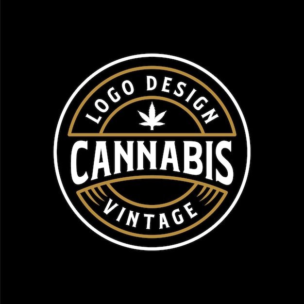 Cannabis vintage retro logo design style