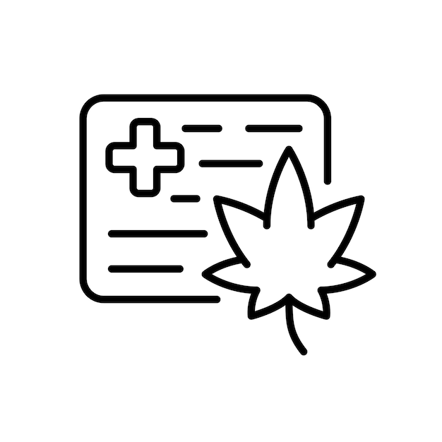 Cannabis voor een recept lijn icoon mortel stamper pil chemie geneeskunde pot blad marihuana injectie spuit hand behandelen pijnstiller recept gezondheidszorg concept vector lijn icoon