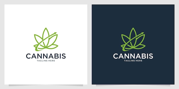 Cannabis with investment logo design