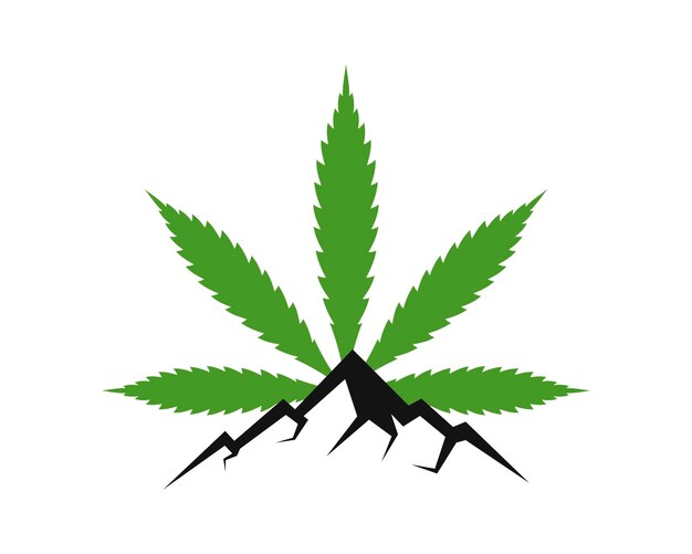 Cannabis with mountain in the middle