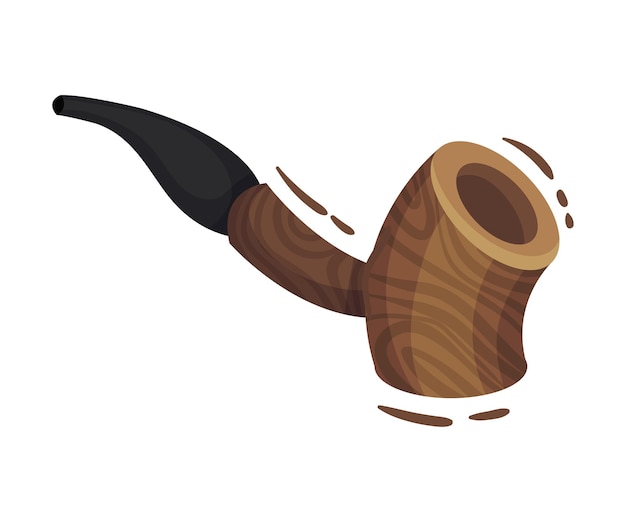 Vector cannabis wooden pipe for smoking vector object isolated on white background colorful smoking pipe concept