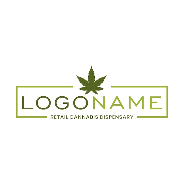 Cannabisapotheek logo ontwerp op witte achtergrond