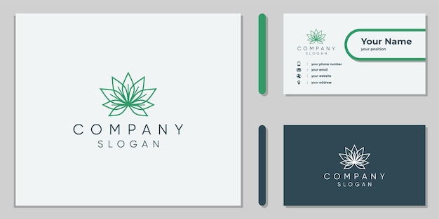 Cannabisblad-logo-ontwerp voor zakelijk en medisch