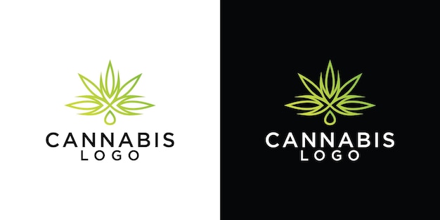 Cannabisblad logo ontwerpsjabloon