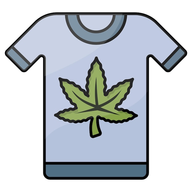 Cannabisblad voor Print On Demand concept Hennep Wiet Merchandising of Branding Shirt vector Cannabis