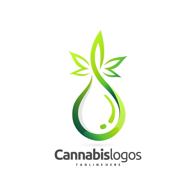 cannabisolie-logo in druppelconcept