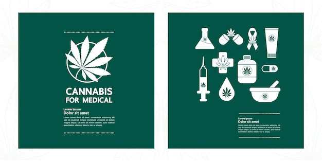 Cannabisvoordelen voor medische en gezondheidsvectorillustratie